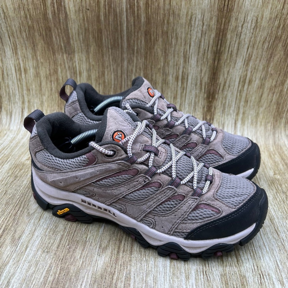 Merrell Moab 3 Hiking Shoes Women's Size 9 Granite Burgundy Suede Mesh J035888